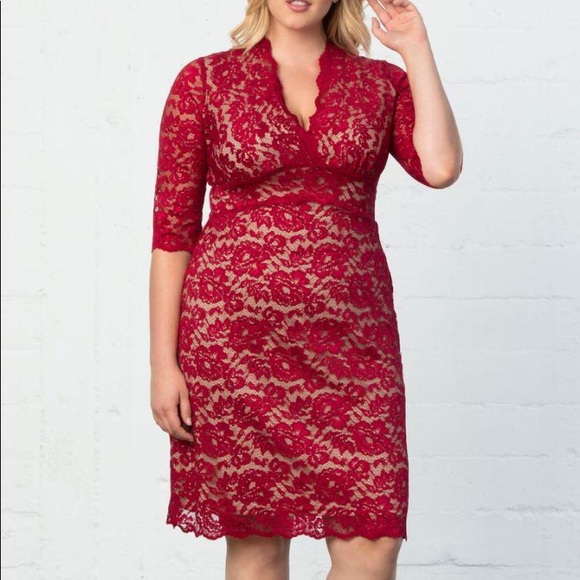 kiyonna scalloped boudoir lace dress